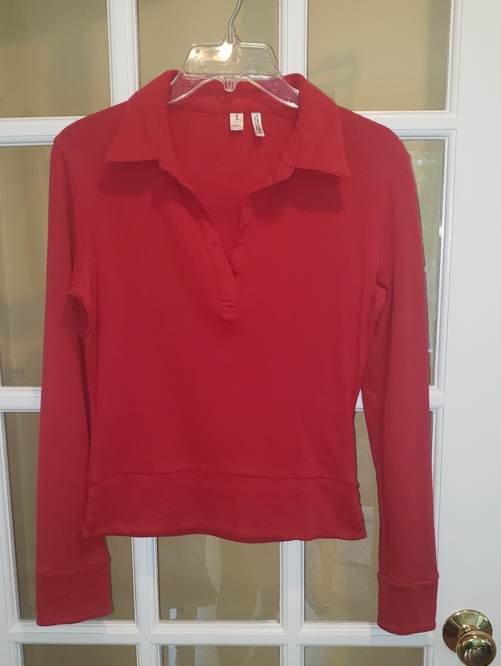 T & Co Red Long Sleeve Top (Sporty Casual Tee) Size: M